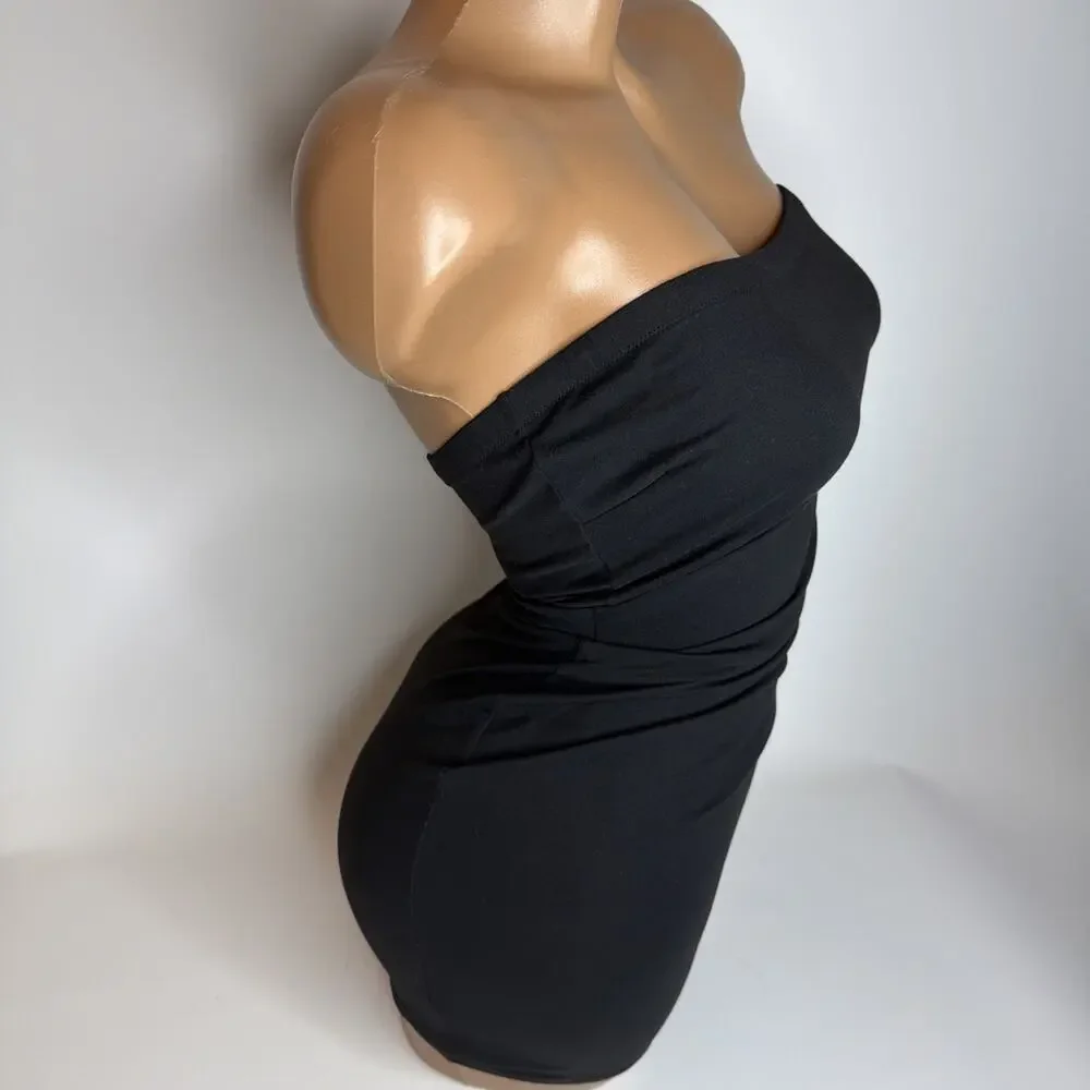 Assets Red Hot Label Spanx Size Medium Black Bodycon Slip Dress Shapewear EUC